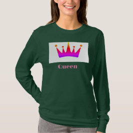Camiseta Imagem da Coroa com Texto da Rainha Personalizado 