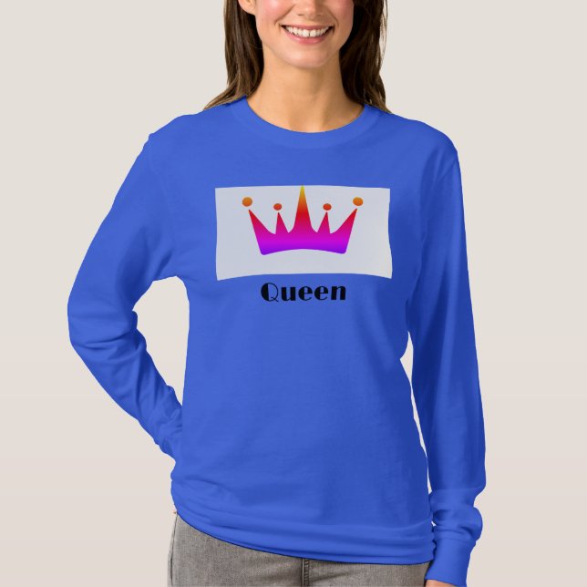 Camiseta Imagem da Coroa do Texto Personalizado da Rainha C (Frente)