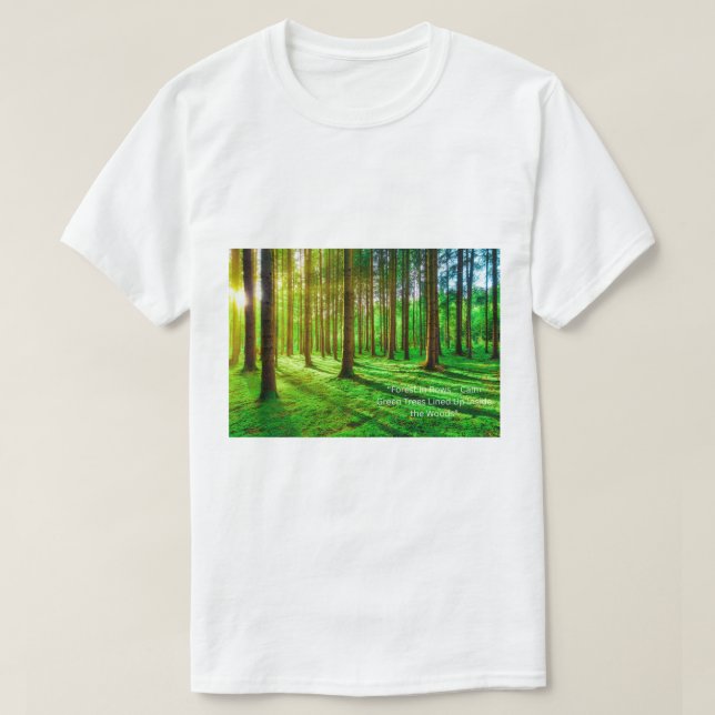 Camiseta Imagem da Floresta Verde - Natureza Exuberante (Frente do Design)
