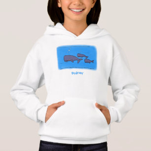 Camiseta Imagem das baleias de desenho animado migrante em