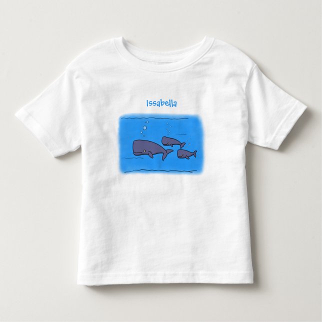 Camiseta Imagem das baleias de desenho animado migrante em  (Frente)