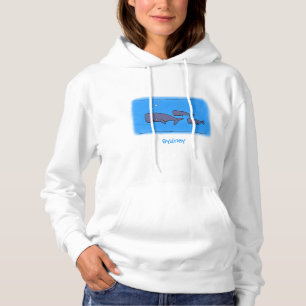 Camiseta Imagem das baleias de desenho animado migrante em