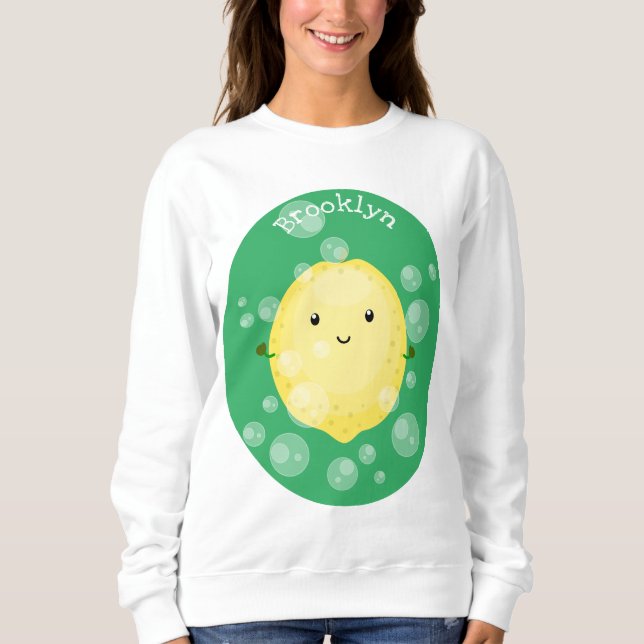 Camiseta Imagem das bolhas de fruta de limão-branco (Frente)
