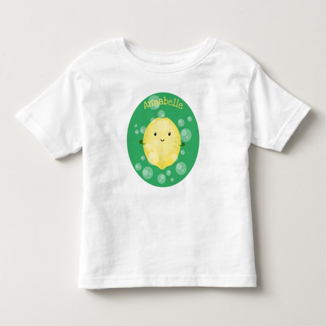 Camiseta Imagem das bolhas de fruta de limão-branco (Frente)