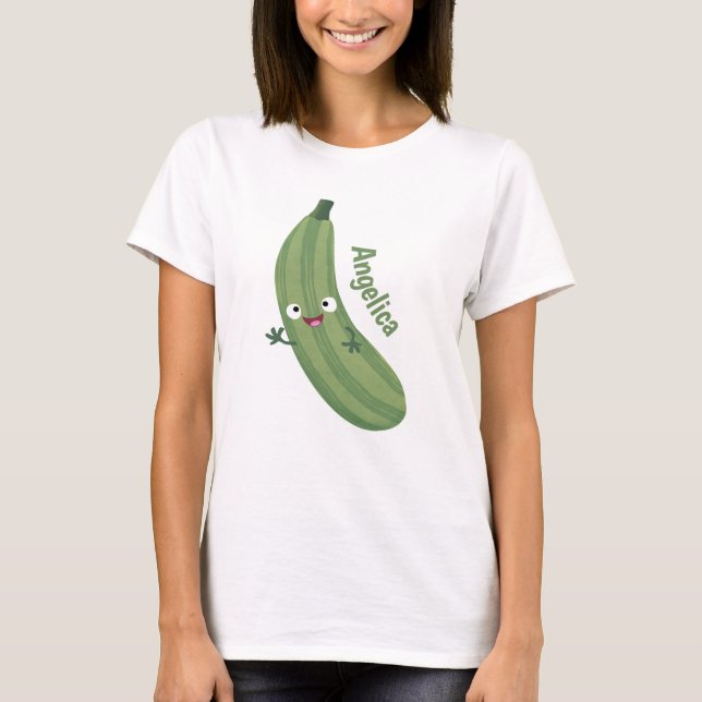 Camiseta Imagem de animação feliz da abobrinha (Frente)