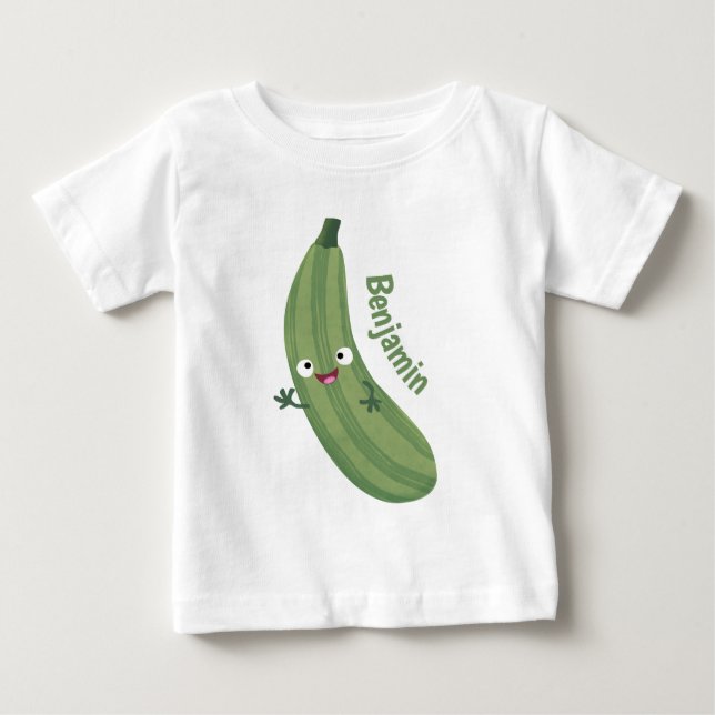 Camiseta Imagem de animação feliz da abobrinha (Frente)