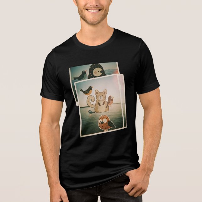 Camiseta Imagem de Aves e Animais Quimológicos - Natureza-T (Frente)