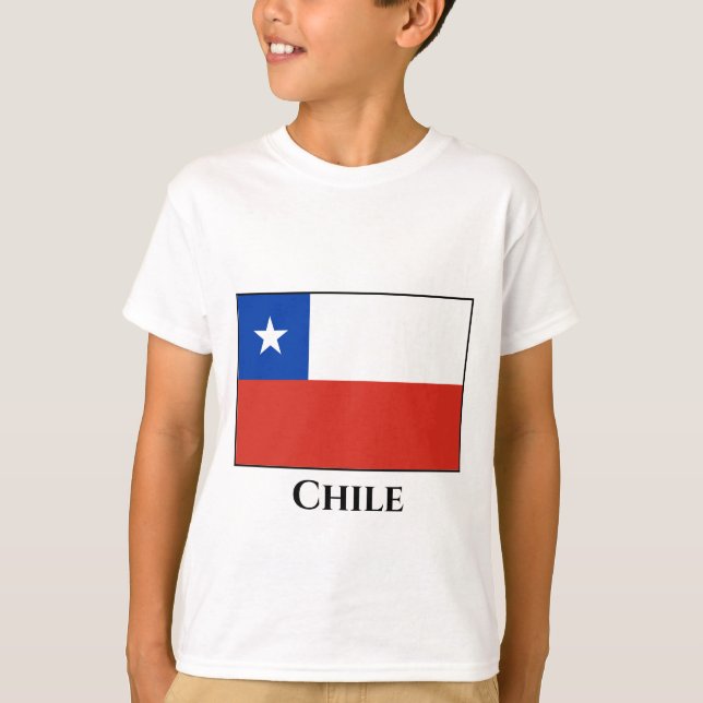 Camiseta Imagem de Bandeira do Chile (Frente)