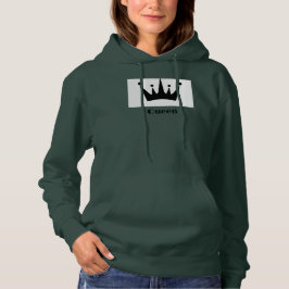 Camiseta Imagem de Coroa com Texto da Rainha Capuz Profundo