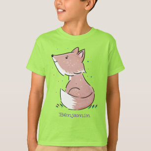 Camiseta Imagem de desenho animado da raposa bebê