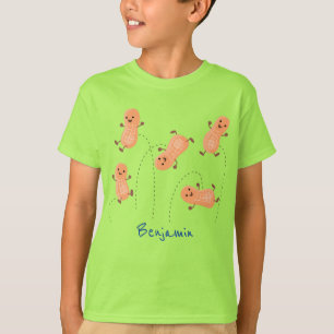 Camiseta Imagem de desenho animado de amendoins de salto fe