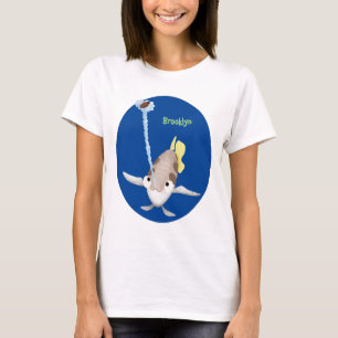 Camiseta Imagem de desenho animado de Arquerfish em Cute