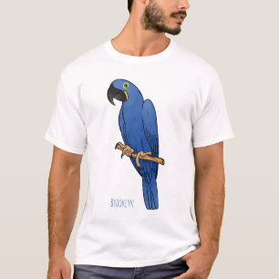 Camiseta Imagem de desenho animado de ave de arara-arara Hy