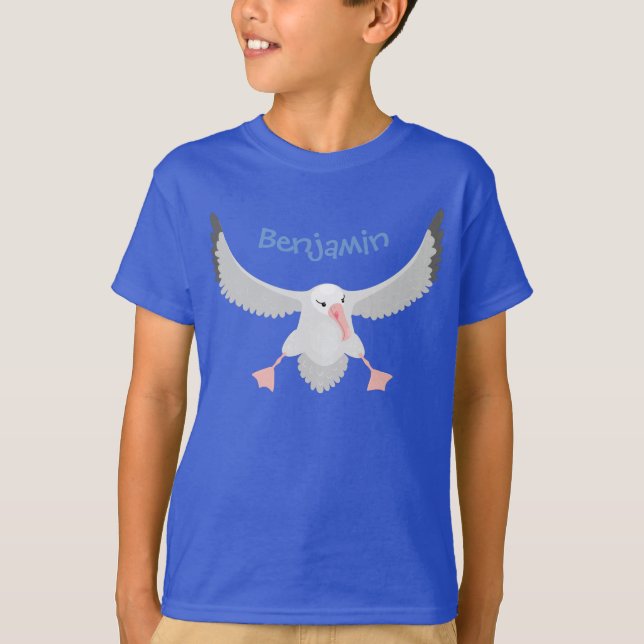 Camiseta Imagem de desenho animado de aves voadoras de alba (Frente)