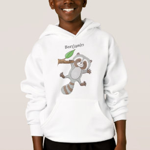 Camiseta Imagem de desenho animado de bebê guaxinim feliz e