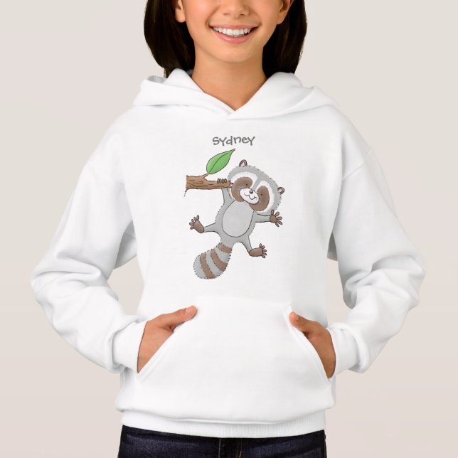 Camiseta Imagem de desenho animado de bebê guaxinim feliz e (Frente)