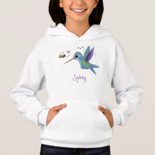 Camiseta Imagem de desenho animado de bee hummingbird