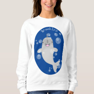 Camiseta Imagem de desenho animado de bolhas de narvais fel