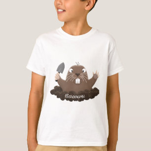Camiseta Imagem de desenho animado de bolso engraçado