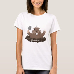 Camiseta Imagem de desenho animado de bolso engraçado