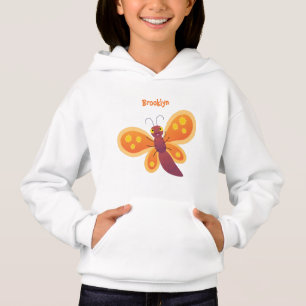 Camiseta Imagem de desenho animado de borboleta laranja fel