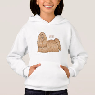 Camiseta Imagem de desenho animado de cabelos longos Shih t
