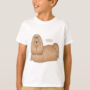 Camiseta Imagem de desenho animado de cabelos longos Shih t