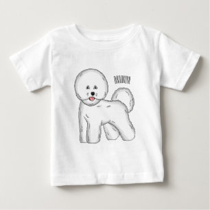 Camiseta Imagem de desenho animado de cachorro de frise de 