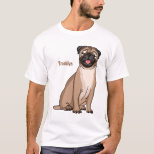 Camiseta Imagem de desenho animado de cachorro feliz e engr