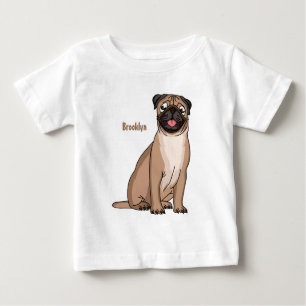 Camiseta Imagem de desenho animado de cachorro feliz e engr
