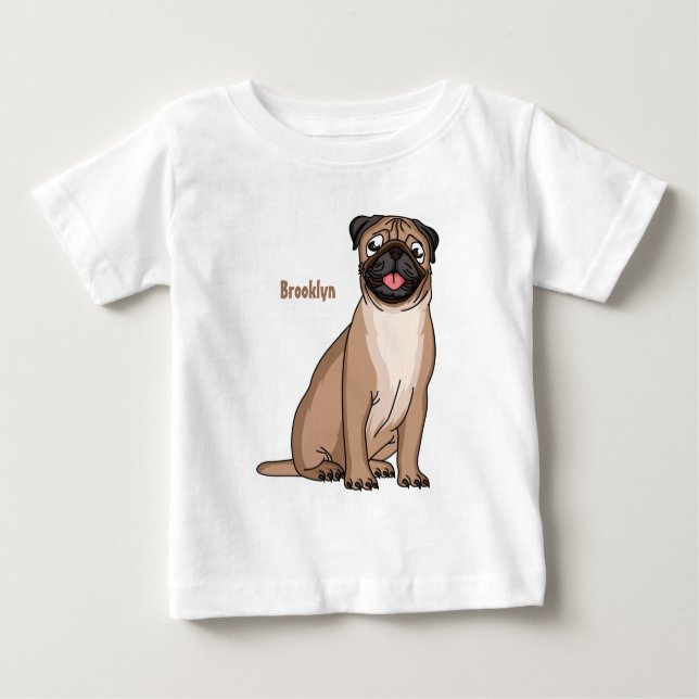 Camiseta Imagem de desenho animado de cachorro feliz e engr (Frente)