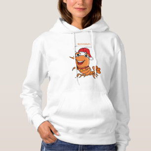 Camiseta Imagem de desenho animado de camarão de Natal feli