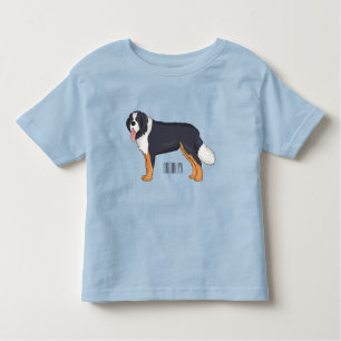 Camiseta Imagem de desenho animado de cão da montanha Berne