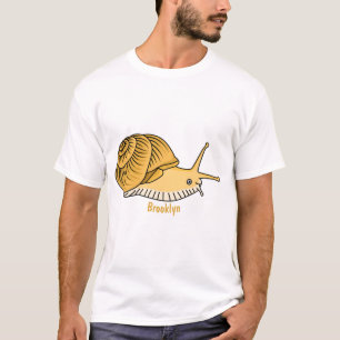 Camiseta Imagem de desenho animado de caracol amarelo-bonit