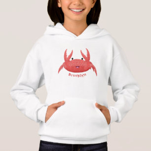 Camiseta Imagem de desenho animado de caranguejo vermelho-b