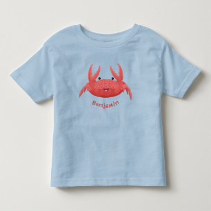 Camiseta Imagem de desenho animado de caranguejo vermelho-b
