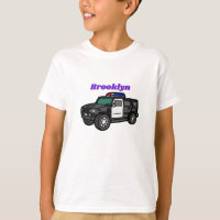 Imagem de desenho animado de carro da polícia feli