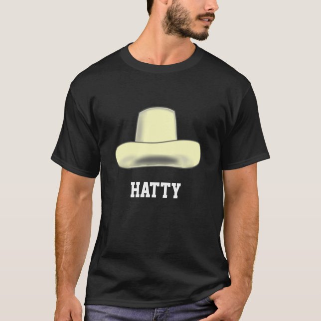Camiseta Imagem de desenho animado de chapéu & texto editáv (Frente)