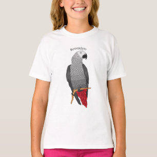 Camiseta Imagem de desenho animado de cinza africana