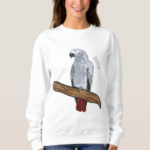 Camiseta Imagem de desenho animado de cinza africana