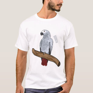 Camiseta Imagem de desenho animado de cinza africana