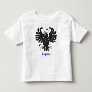 Camiseta Imagem de desenho animado de corvo louco engraçad