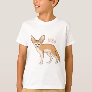 Camiseta Imagem de desenho animado de fennec fox