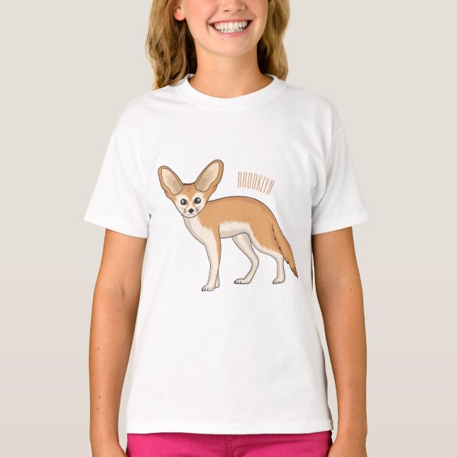 Camiseta Imagem de desenho animado de fennec fox (Frente)