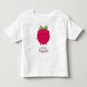 Camiseta Imagem de desenho animado de framboesa feliz