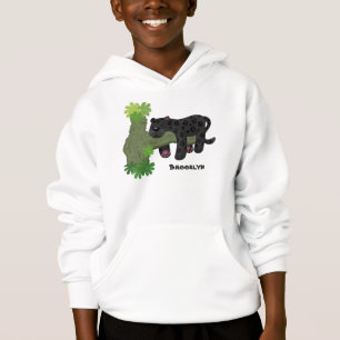 Camiseta Imagem de desenho animado de gato preto-pintado-pi