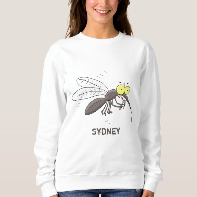 Camiseta Imagem de desenho animado de insetos mosquitos eng (Frente)