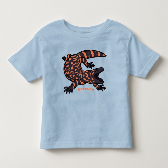 Camiseta Imagem de desenho animado de lagarto monstro de gi (Frente)