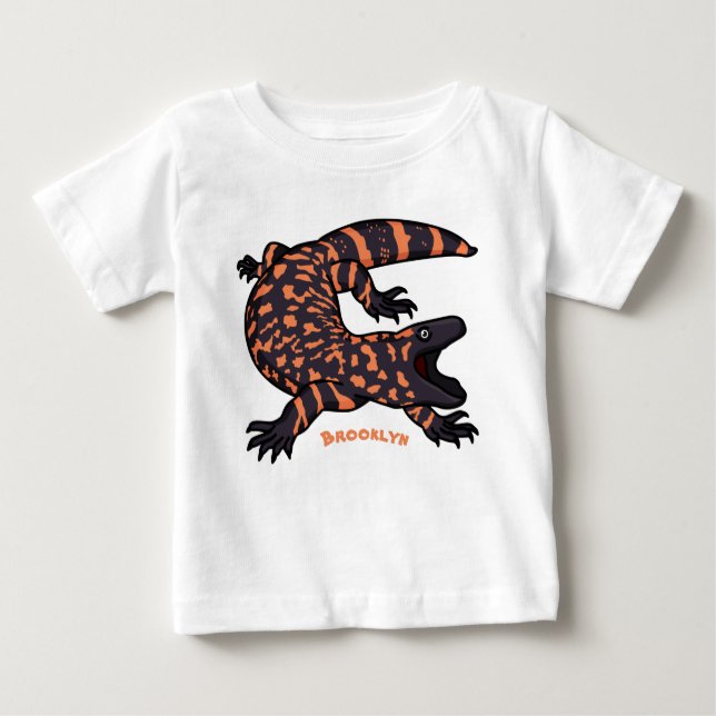Camiseta Imagem de desenho animado de lagarto monstro de gi (Frente)