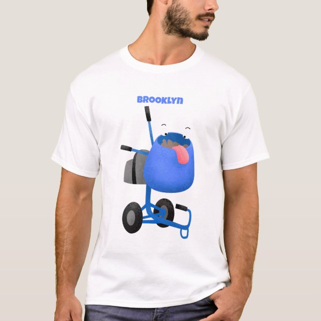 Camiseta Imagem de desenho animado de misturador azul engra (Frente)